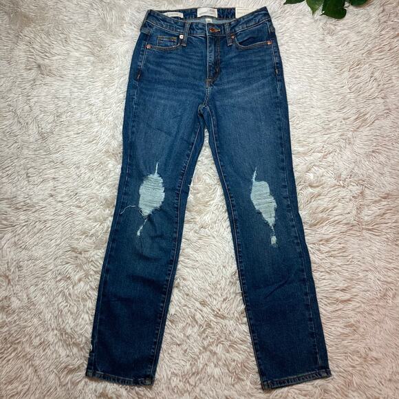 Universal threads|Juniors high rise slim straight distressed denim jeans NWT - Picture 3 of 10